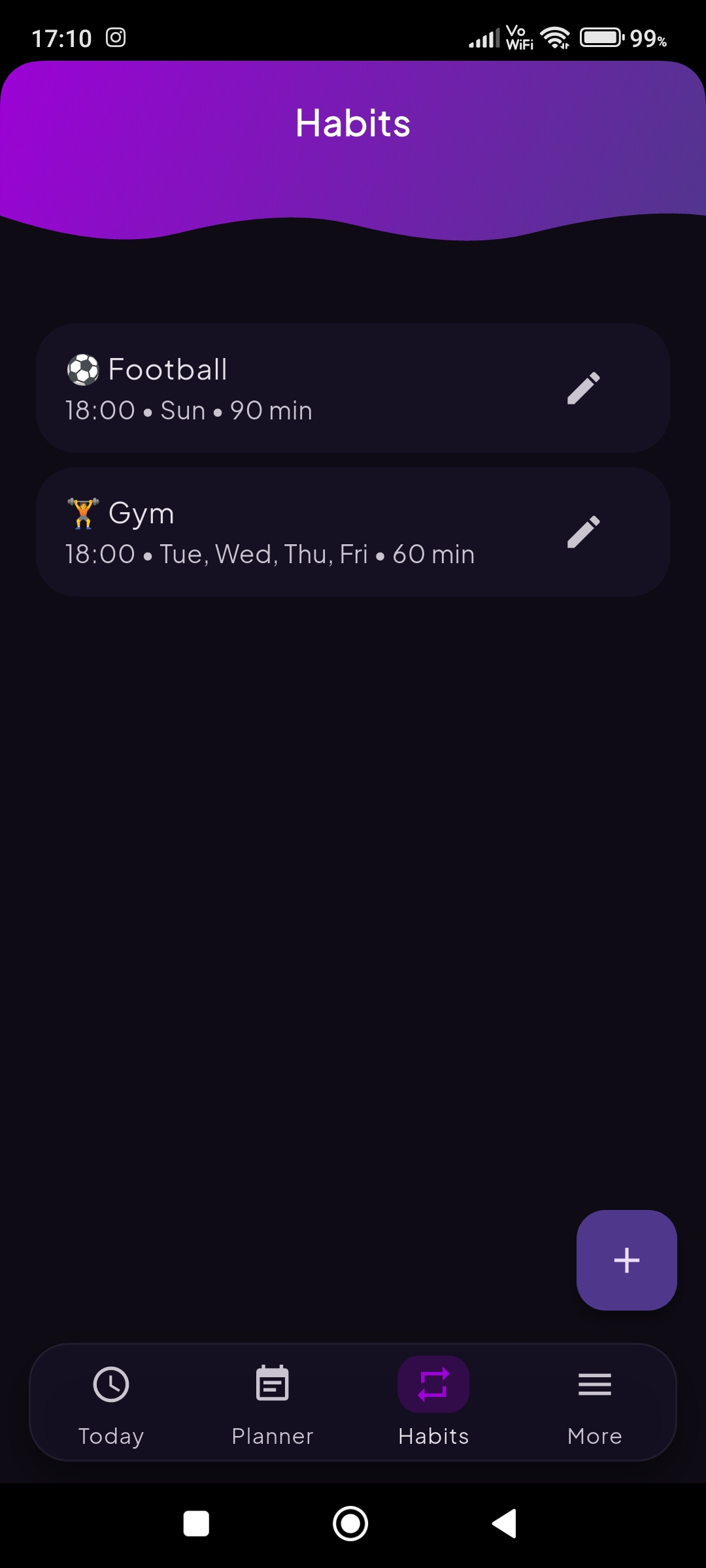Bling Habit Tracker Screenshot